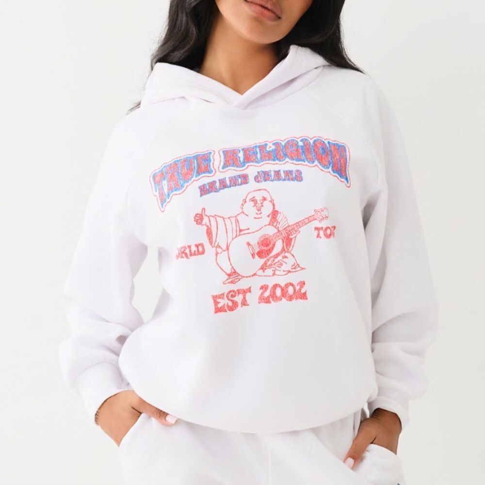 TRUE RELIGION - HERITAGE LOGO BOYFRIEND HOODIE